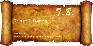 Tisztl Barna névjegykártya