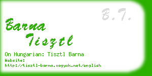 barna tisztl business card